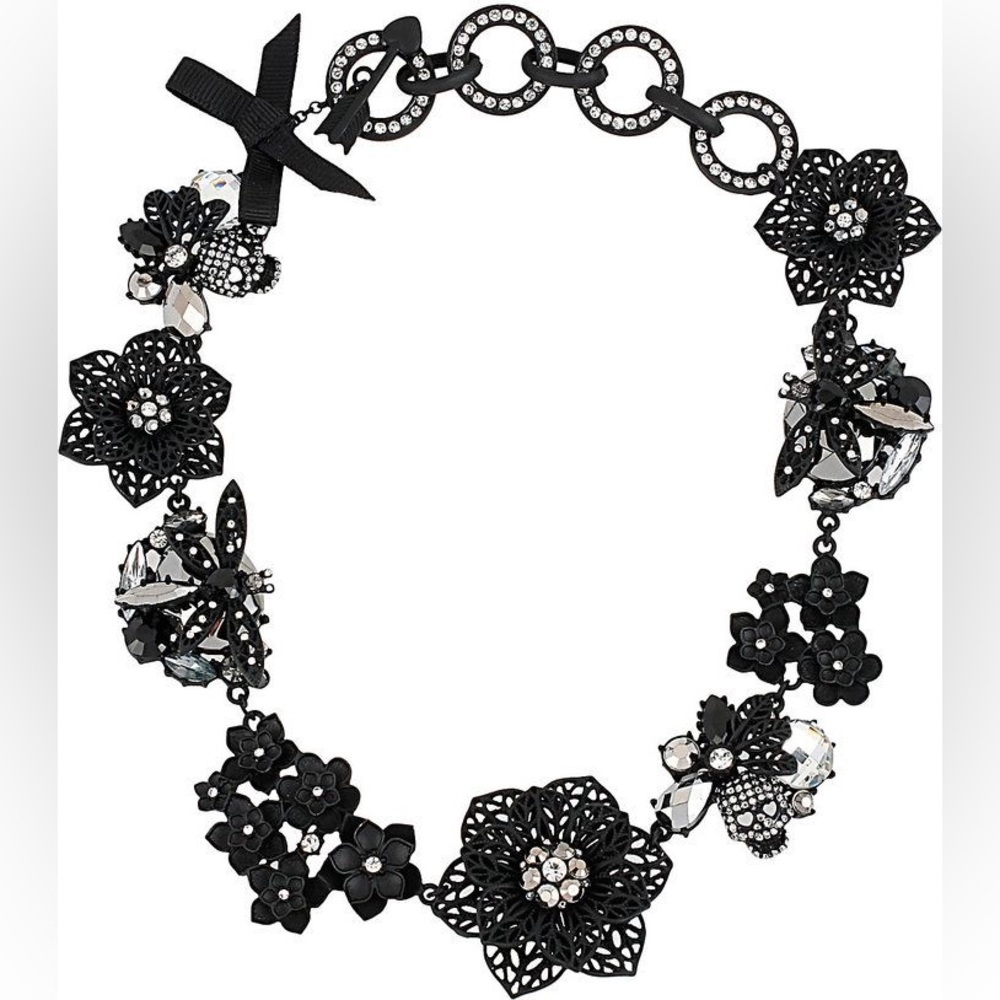 Betsey Johnson Blackout Flower Necklace